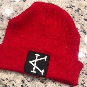 Caffeine and Kilos red beanie